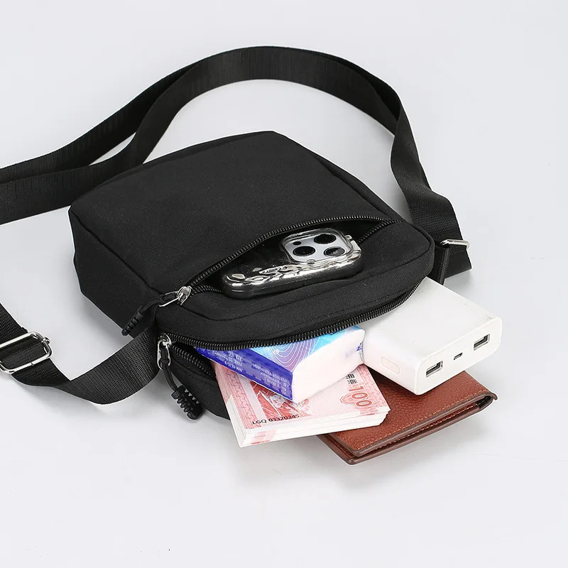 Simple Casual Mini Crossbody Bag Men Nylon Small Shoulder For Oxford Black Messenger Side Sling Husband Chest 241106