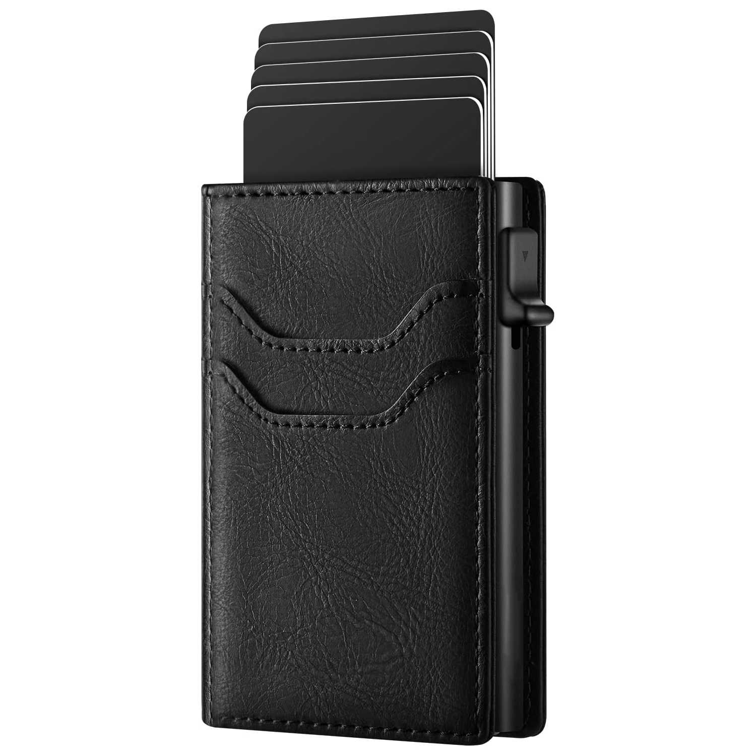 SEMORID Card Holder with ID Window Pop Up Cards Slim Leather Wallet RFID Protection Up to 11 Cards Card Case
