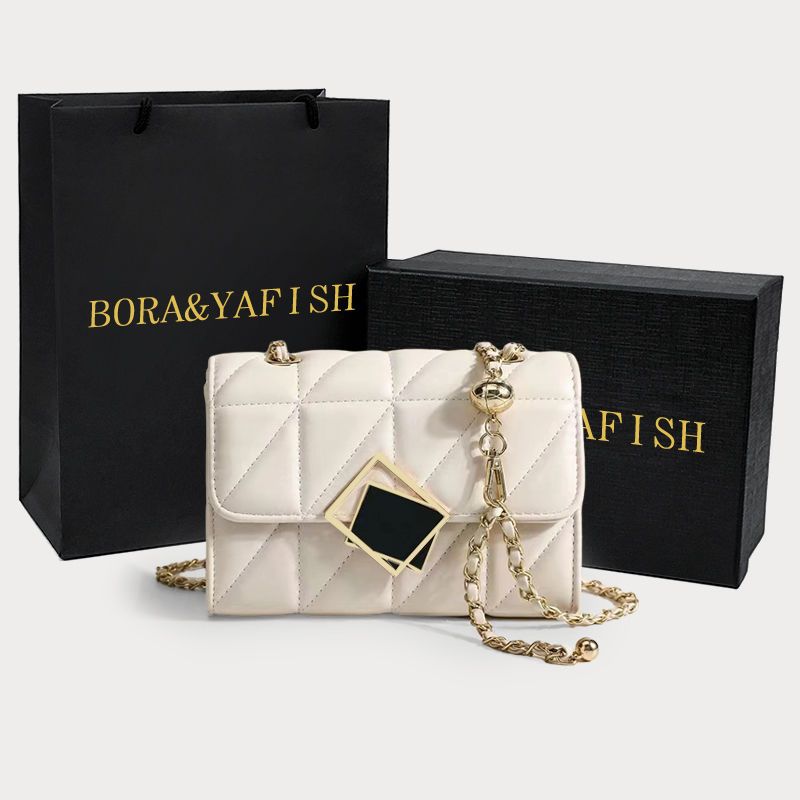 Women's Summer New Fashion Lingge Chain Bag Premium Texture Niche Shoulder Crossbody Bag Small Golden Ball Bag