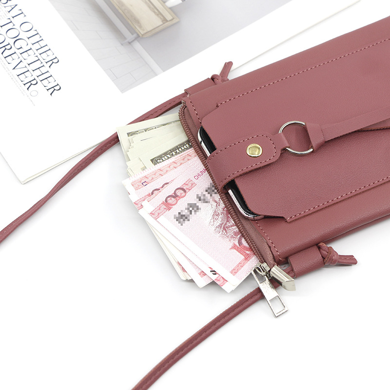 Fashion Ladies Shoulder Bag Korean Messenger Bag Solid Color Mobile Phone Bag Personality Large-capacity PU Female Zipper Bag