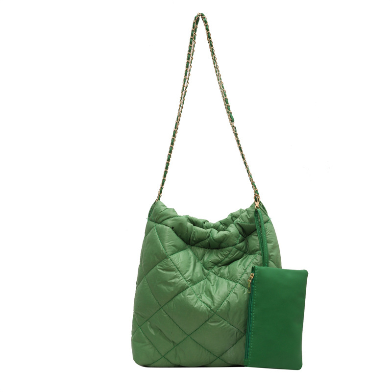 Brand Designer Canvas Plaid Quilted Women's Shoulder Bag Casual Chain Crossbody Bag Large Square Handbag and Purse
