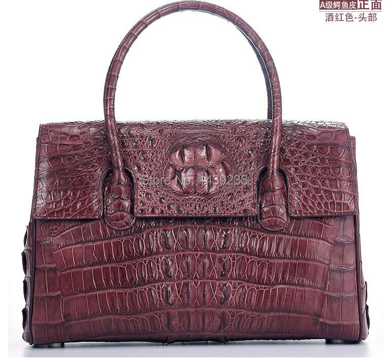100% genuine crocodile skin leather women handbag, Alligator Skin Womens Tote Bag, Purple