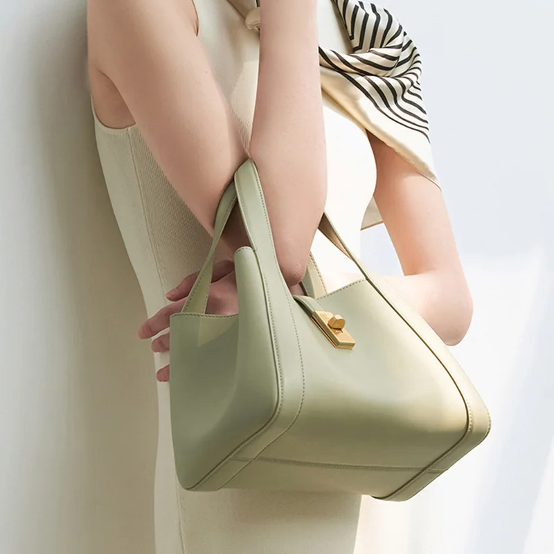 Genuine Leather Bucket Bags For Women 2024 Fashion Daily Shoulder Bags High Quality Totes Female Luxury Designer Crossbody Bag