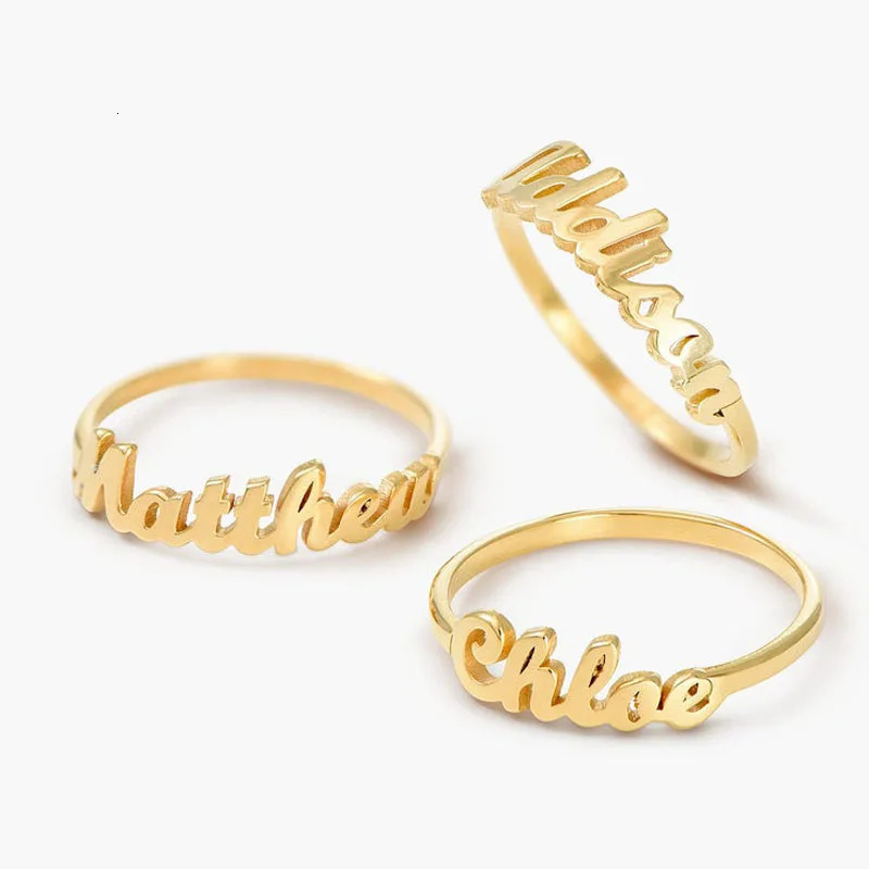 Customized 925 sterling silver 18K gold-plated name ring suitable for women to handmade personalized letters names jewelry gifts 241106