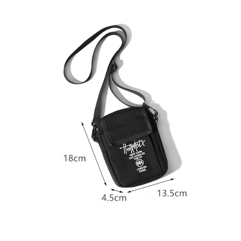 New Pouch Crossbody Bag Oxford Men Women Handbag Canvas Square Fashion Hip Hop Storage Shoulder Bag Messenger Bags Black Purse