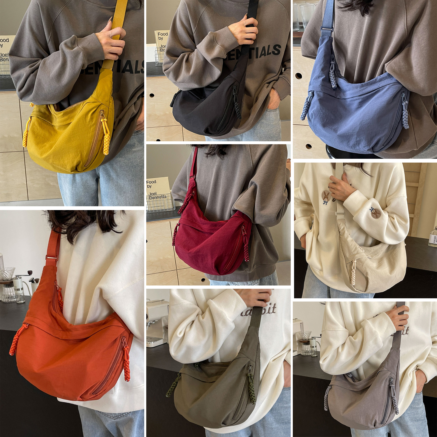 Fashion Nylon Crescent Bag For Women Dumpling Bag Crossbody Bag With Adjustable Shoulder Strap Chest Bag Shoulder Bags Daily Use
