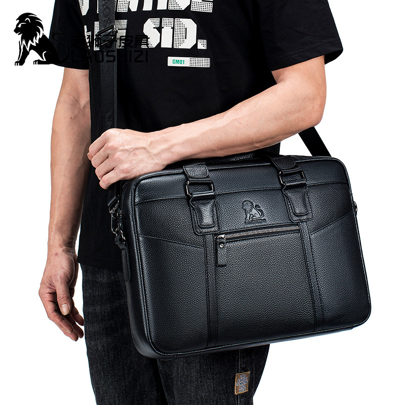 2024 New Men's Business Briefcase Fashion Handbag Large Capacity Shoulder Bag Crossbody Bag 14" Laptop Bag with Travel Suitcase