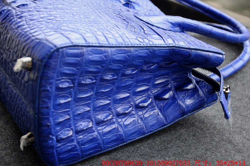 100% genuine crocodile skin, Authentic Crocodile Skin Womens Hornback Leather Zip Locked Bag Purse Handbag