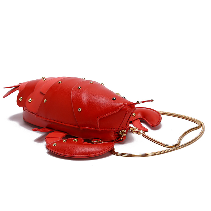 Cute Fashion Lobster Style Crossbody Mini Bag Pu Leather Girl's Chain Purses and Handbags Women Shoulder Bag Clutch Bag 2021