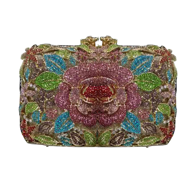 Nigeria elegant ladies evening dress bag wedding party banquet rhinestone handbag ladies crystal clutch