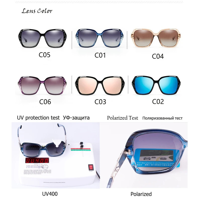 retro polarized sunglasses womens oversized square sunglasses womens glasses Oculos UV400 shadow 241106