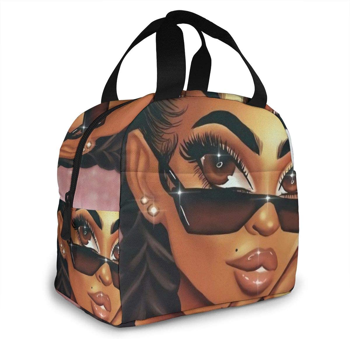 Lunch Bag African American Black Art Girls for Women Girls Kids Insulated Picnic Pouch Thermal Cooler Tote Cute Bento Bag