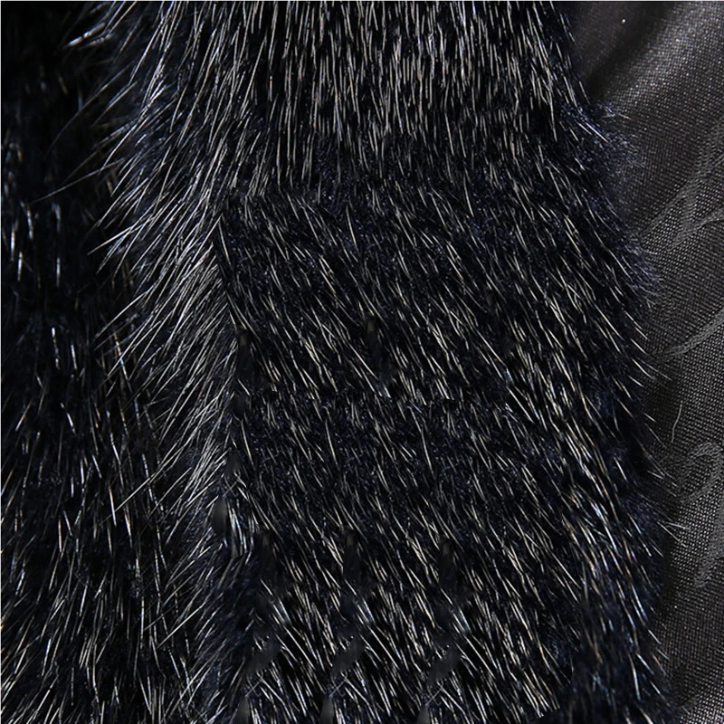 Womens fur coat winter mink coat long hood warm 241107