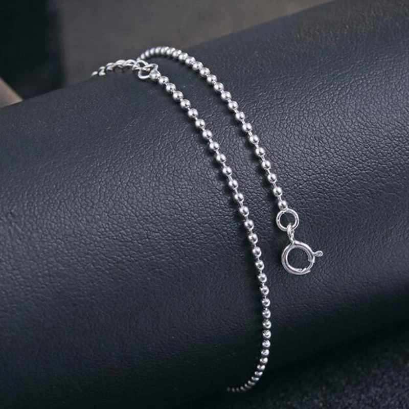 Sinya Classical Pure 925 Pure Silver Bead Chain Necklace Bracelet Length 213cm Suitable for Women and Girls Gift Maximum Promotion 241107