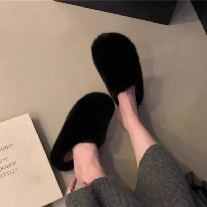 Women Furry Baotou Slippers Winter Plus Velvet Platform Shoes Women Shoes Indoor and Outdoor Leopard Print Warm Womens Slippers 241106 - view 6
