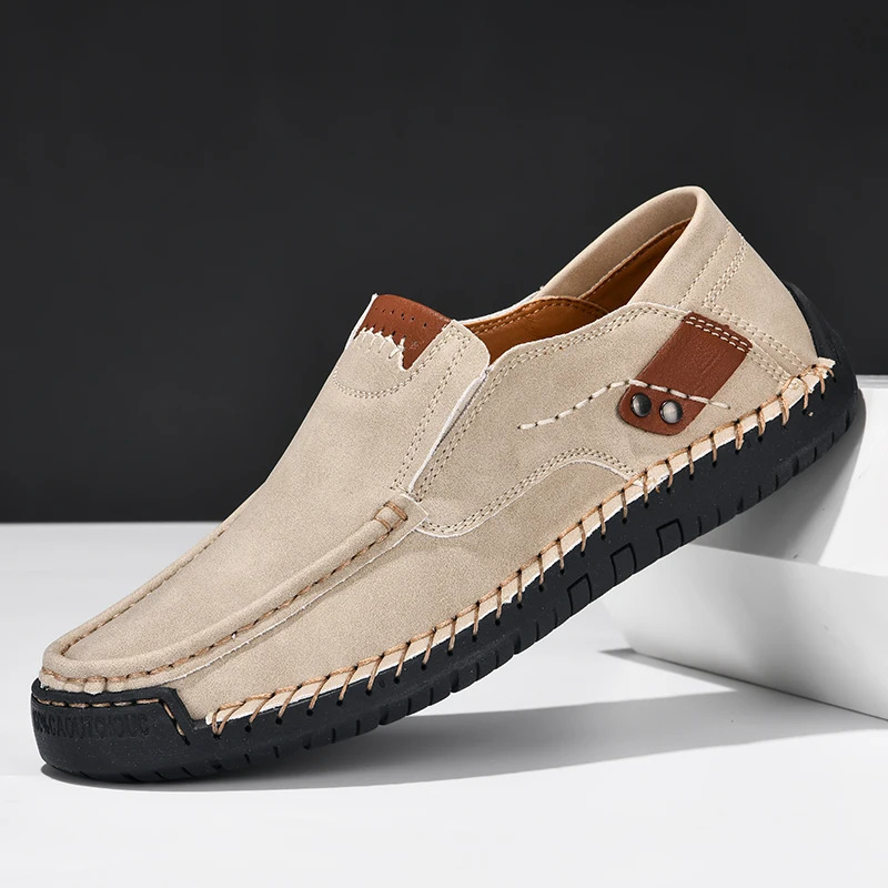 Soft Men Loafers Slip On Leather Casual Shoes For Men Moccasins Plus Size 39-48 Flats Sneakers Men Handmade Man Shoes 241106
