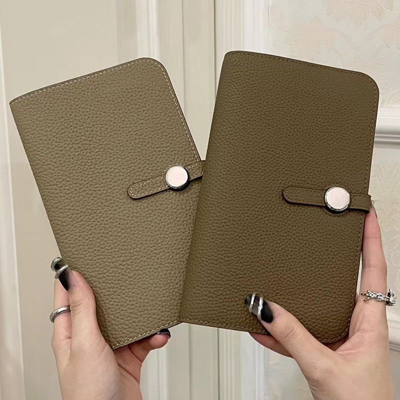 Genuine Leather Lady Purse Large Capacity Long Wallet Multi-Function Handbag Passport Holder