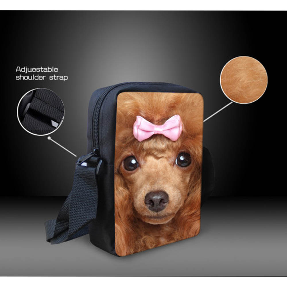 Cute 3D Pomeranian Women Mini Messenger Bag Travel Casual Shoulder Bags Feminine Tote Ladies Small Handbags For Girl