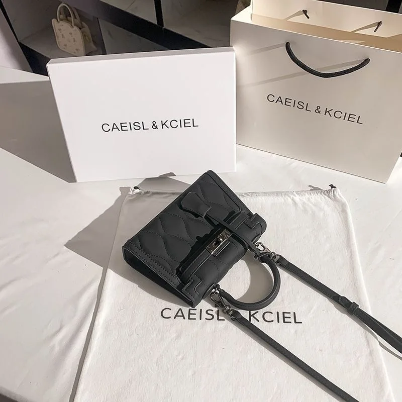 Small niche design fashionable and versatile high-end feel frosted mini Kelly bag women's 2024 new handbag
