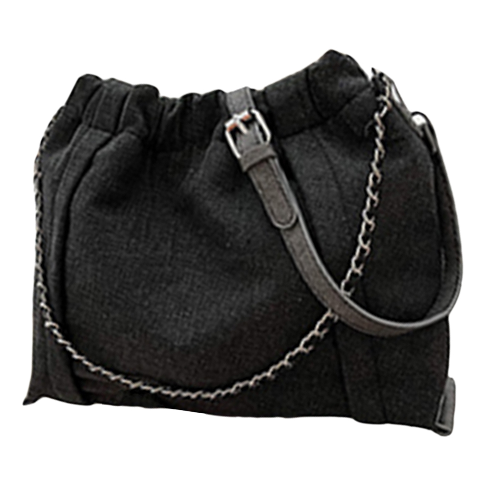 Denim Shoulder Bag Large Capacity Drawstring Trendy Crossbody Bag with Adjustable Strap Fashion Handbag Satchel Purse for Women