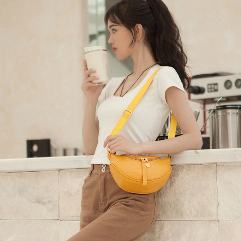 PU Leather Solid Color Chest Waist Crossbody Bags for Women 2023 Simple Fashion Shoulder Messenger Bag Female Handbags Purses