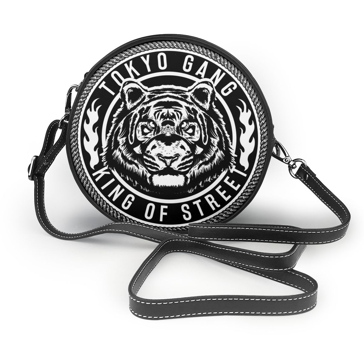 Women PU Leather Shoulder Bags Tokyo Style Tiger Prints Round Handbag Mini Women Messenger Bags Ladies' Tote Small bolsos