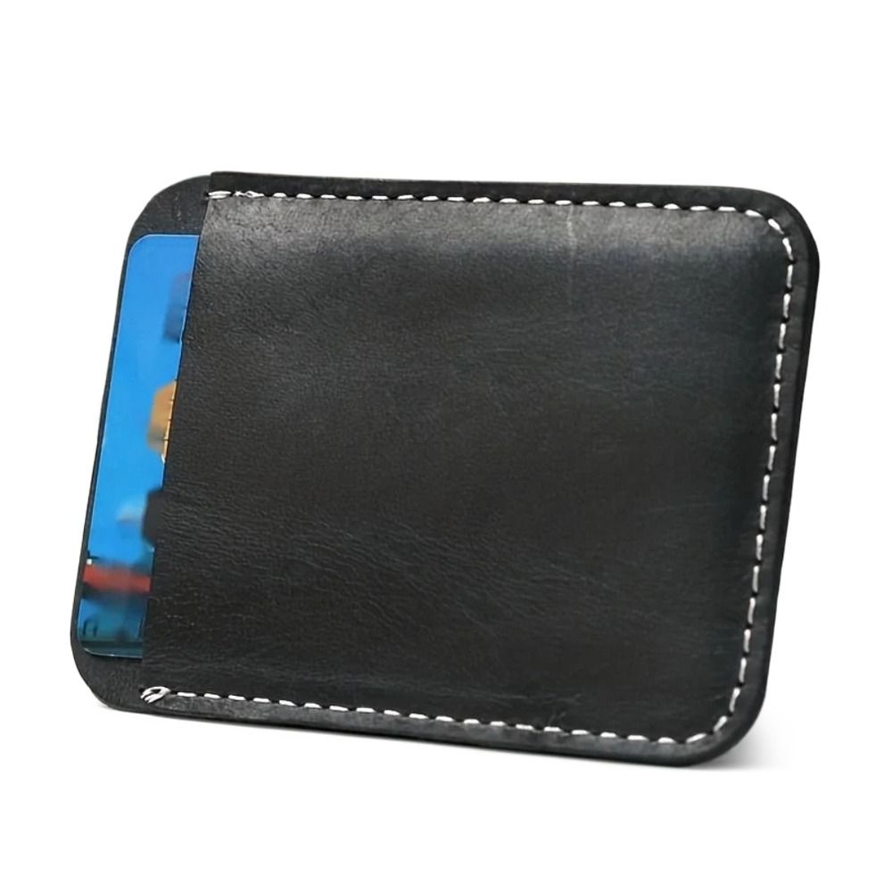 Fashion Leather Money Clip Mini Wallet Men Credit Card Slot Slim Bills Metal Cash Clamp for Man Billfold Holder Money Bag