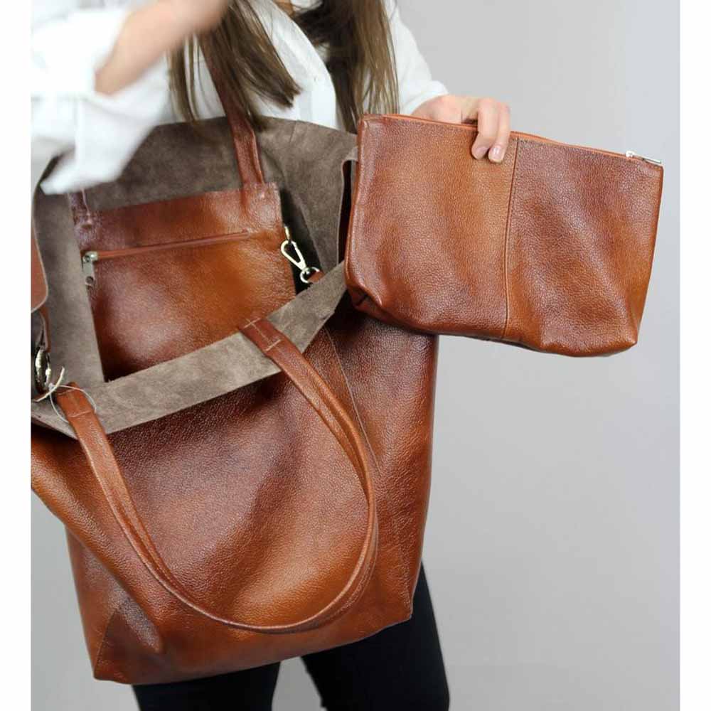 Oversized Shopper Bag Leather Quality for Women Handbags and Purses Luxury Casual Tote Travel Hand Bag Retro Shoulder Large 2021
