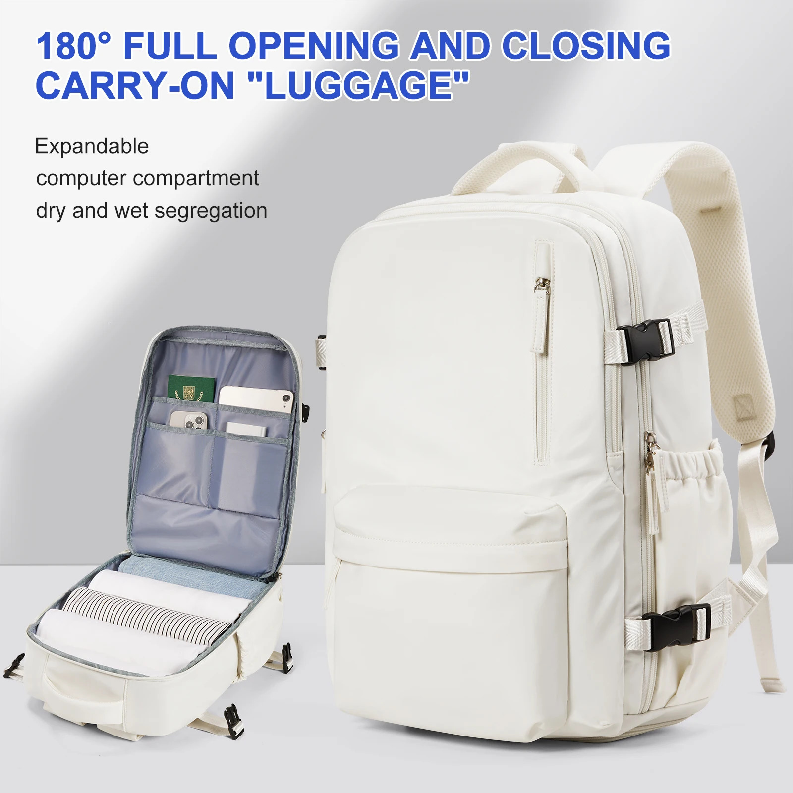 Backpack 44x29x19 mens travel backpack flight approved backpack business weekend laptop bag 241106