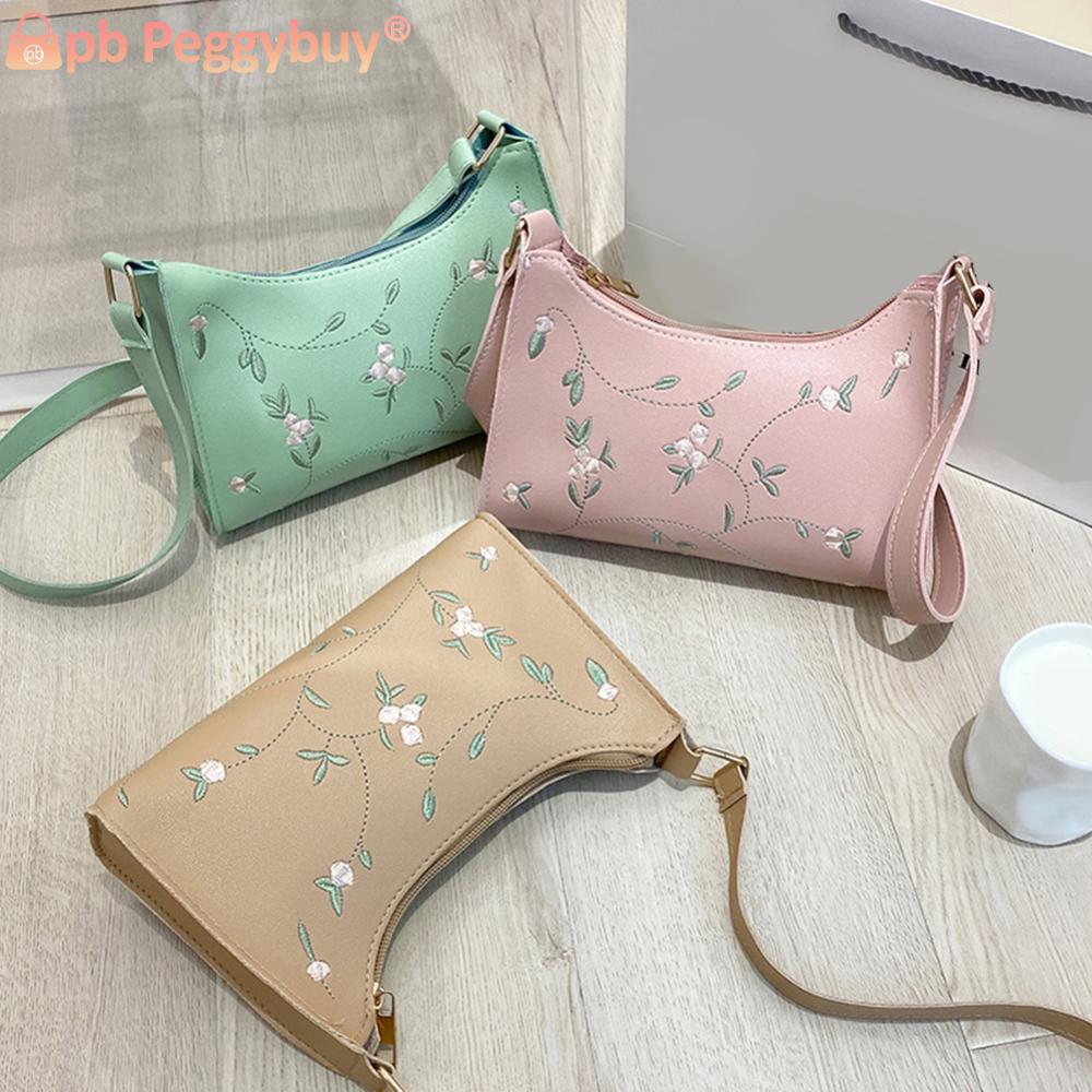 Soft Hobo Bag Women Lace Floral Handbag Stitching Small Tote Bag PU Leather Girls Purse Female Clutch Shoulder Bag