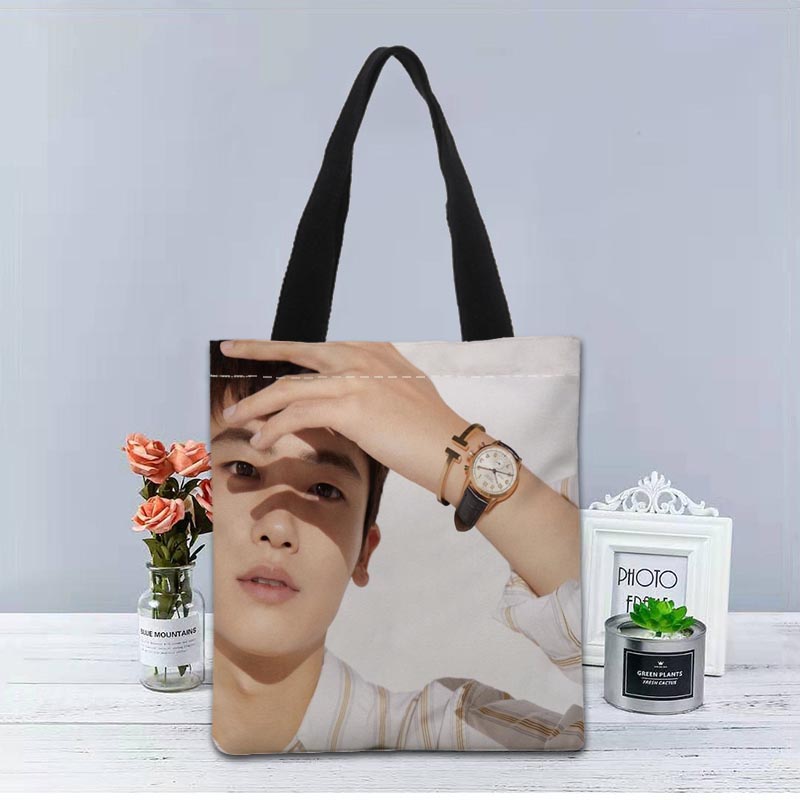 Kpop Park Hyung Sik Handbag Foldable Shopping Bag Reusable Eco Large Unisex Canvas Fabric Shoulder Bags Tote Cloth Pouch 1208