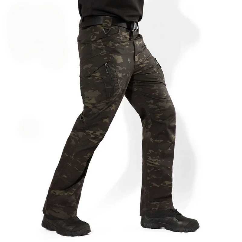 IX9 City Tactical Cargo Pants Men Hiking Hunting Pants Cotton Many Pockets Stretch Flexible Man Trousers XXXL LX241107