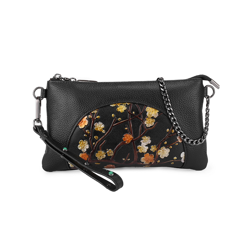 SOUTH GOOSE 100% Genuine Leather Women Messenger Bag Luxury Female Shoulder Bag Envelope Clutch Bag Crossbody Bag Purse For Lady