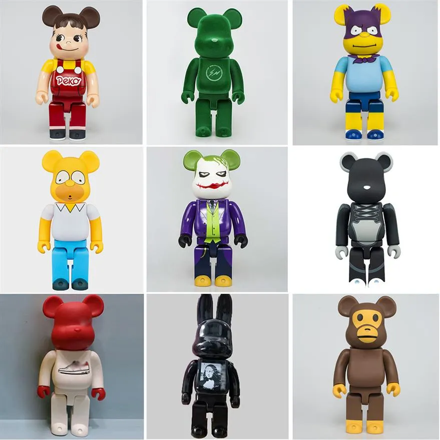 Decorative Objects Figurines 28CM 400 Bearbricklys for ka Action Figures Cartoon Blocks Bear Dolls PVC Collectible Models Toys Ani294G X250109