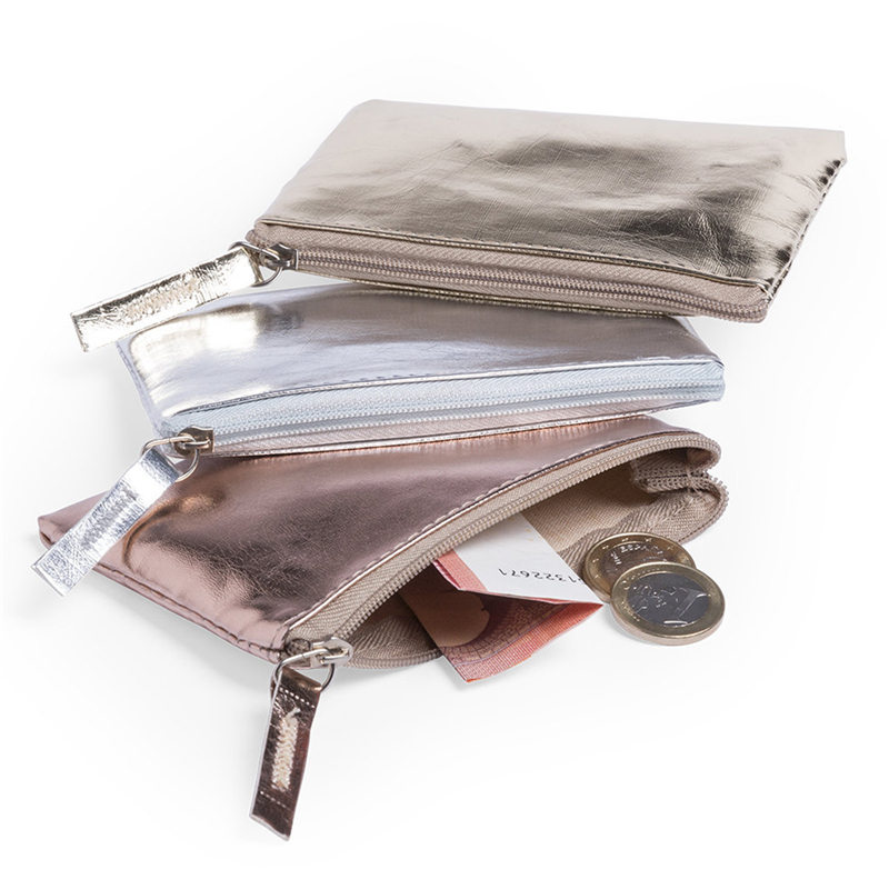 Fashion Waterproof Coin Bag Portable Card Holder Key Coin Earphone Pouch New Silver Gold PU Leather Coin Purse Wallet Simple