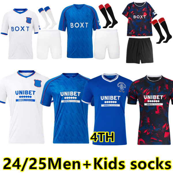24 25 Rangers Soccer Jerseys 2024 home shirt away Glasgow COLAK ROOFE LUNDSTRAM HAGI BARKER MORELOS TAVERNIER KENT TILLMAN 3RD Football man kids kit 16-XXL