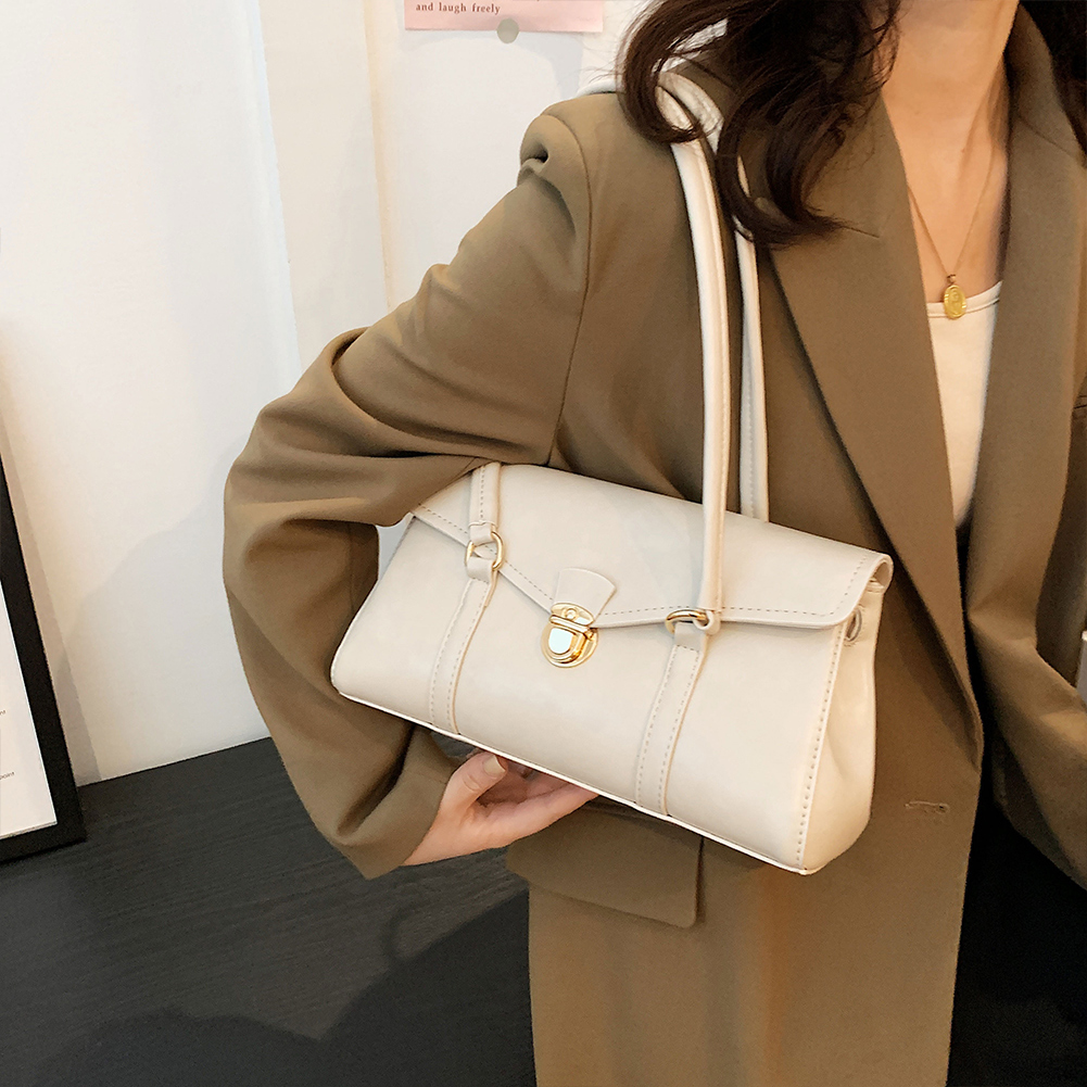 Solid Leather Handbag For Women Designer High quality Leather Tote Bags 2023 Vintage Trend Shoulder Bag Women's Underarm Bag