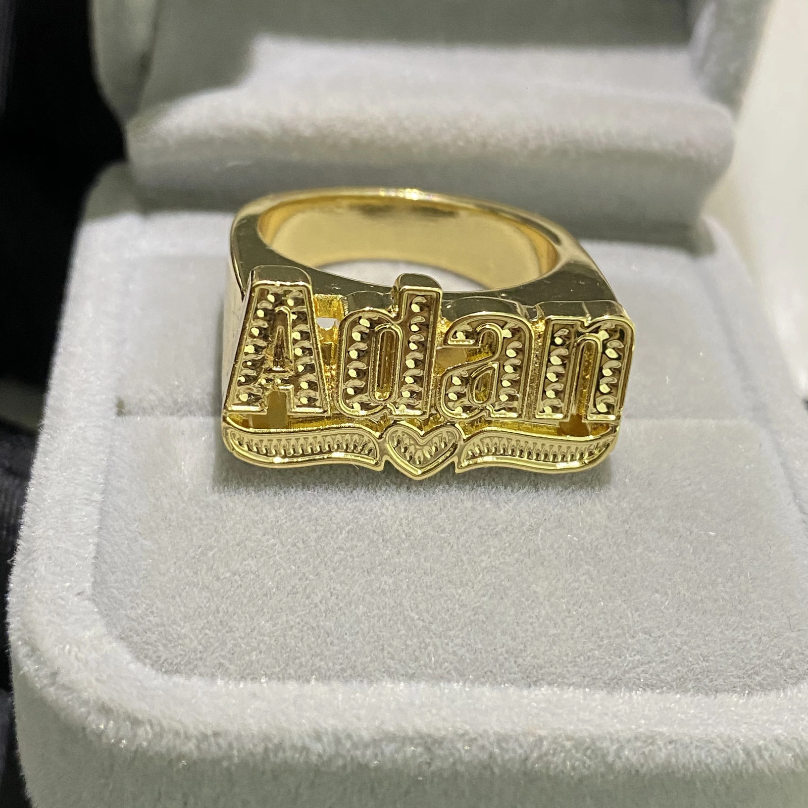 Customized handmade personalized mens name ring Christmas gift initial ring 241106