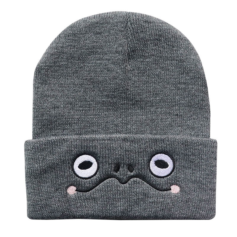 High quality design, New Men's Women's Autumn/Winter Trendy Cartoon Embroidered Knitted Hat and Warm Hoodie