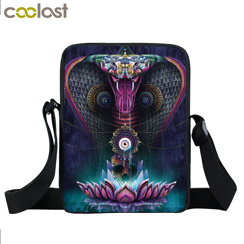 Blue Fire Snake / Chinese Dragon Messenger Bag Women Crossbody Bag Ladies Shoulder Bags for Travel Girls Satchel Bookbag