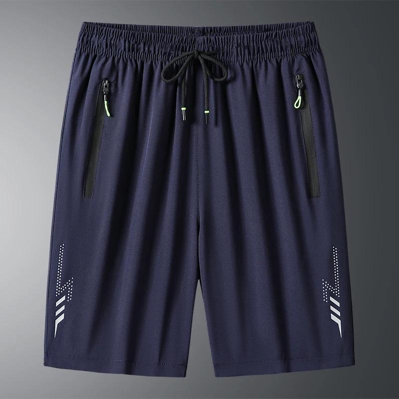 Summer Cool Ice Silk Mens Large Size Shorts Straight 5Point Pants Sports Baggy Beach Bermuda Casual M8Xl 240407