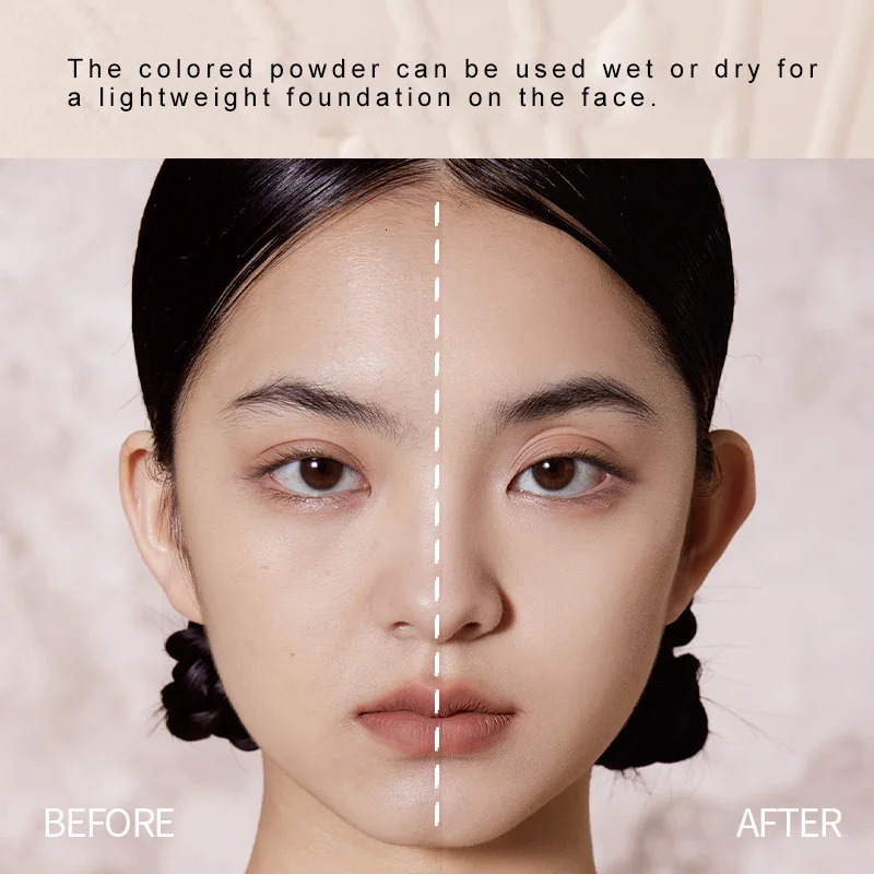 Girls two-color foundation make-up oil to control no Kaki lasting wet and dry use of powder 241107