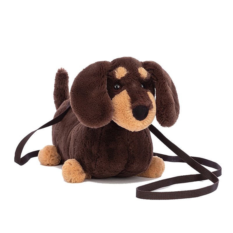 Women Cute funny plush doll dog shoulder bag girl new casual crossbody bag furry puppy children's bag