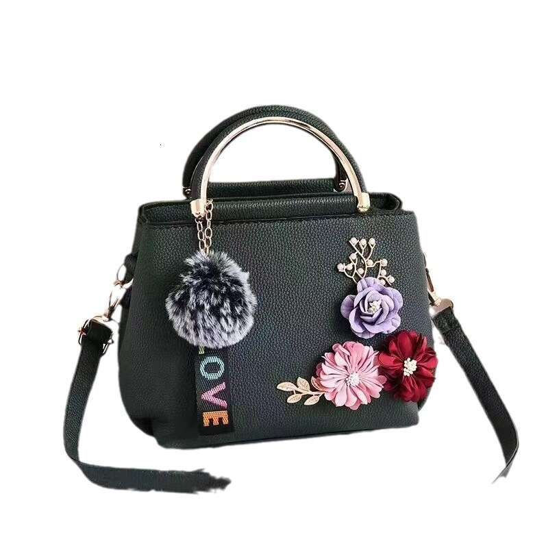 New Flower Special Handbag Fashion Women's Hair Ball Pendant Single Shoulder Crossbody Bag Bags