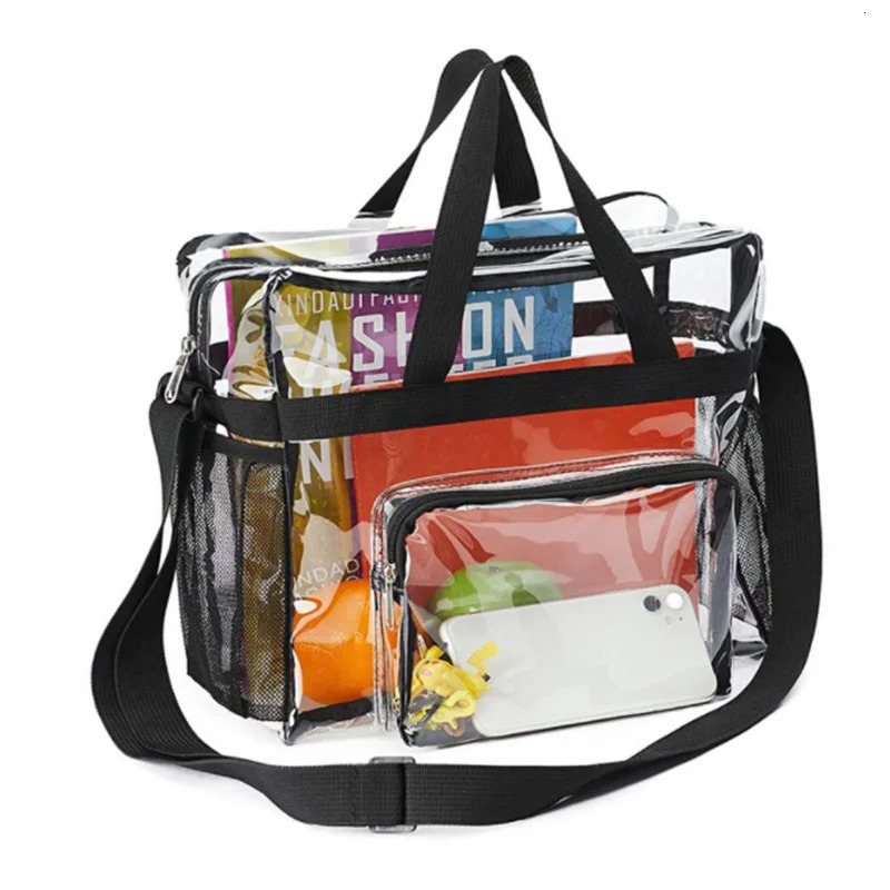 PVC womens handbag large capacity transparent messenger bag beach waterproof special bag outdoor shoulder bag travel storage bag 241106