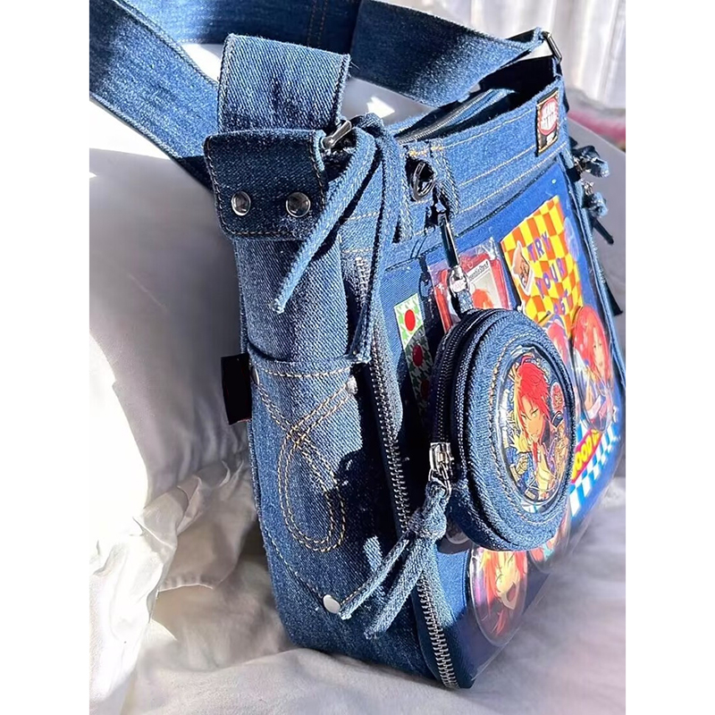 Richme Idol Card Women Ita Bags Fashion New Denim Subculture DIY Crossbody Shoulder Bags Harajuku Korean Style Bolso Mujer