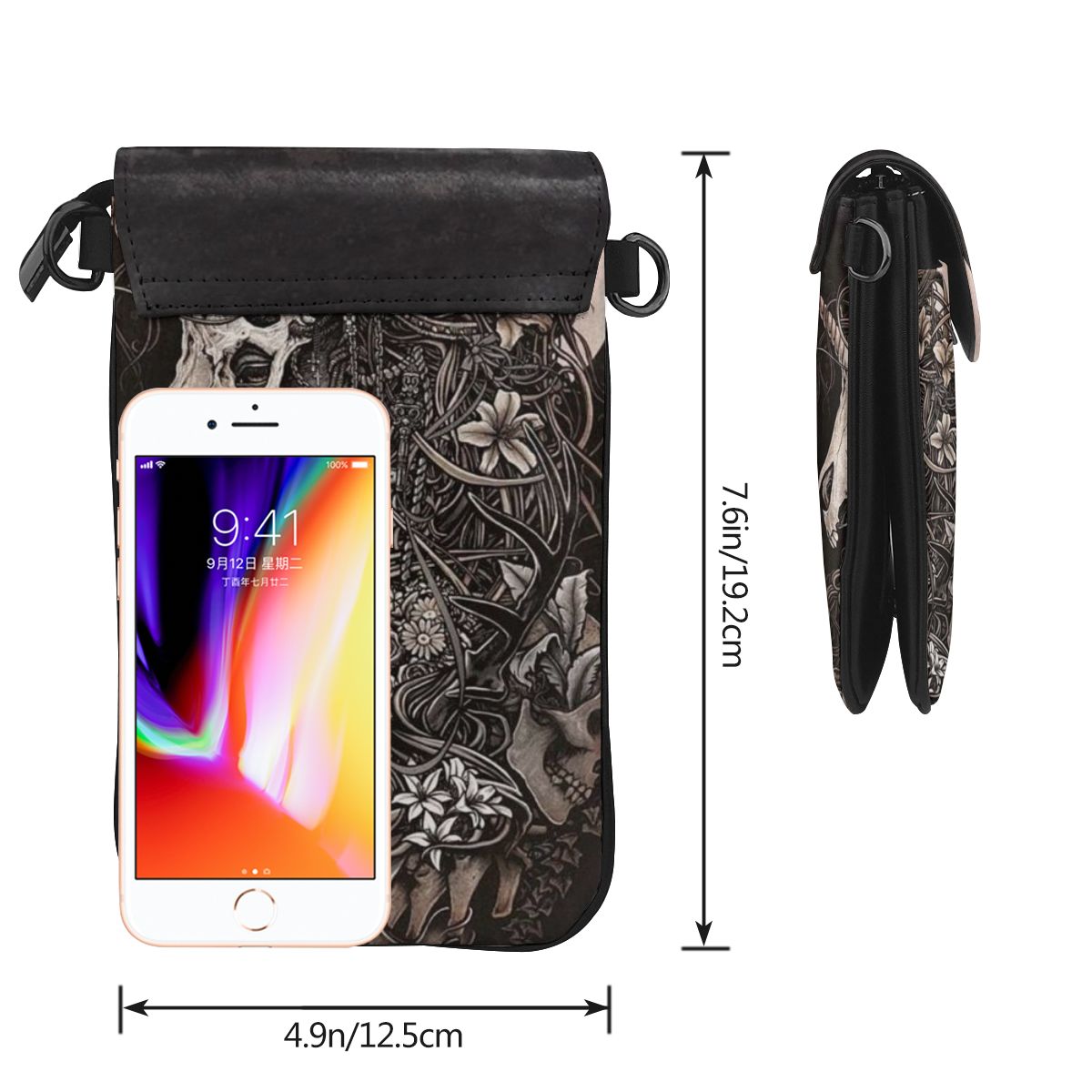 NOISYDESIGNS Gothic Unicorn Shoulder Bag For Women PU Leather Trending Street Mini Phone Bags Messenger Bag Female