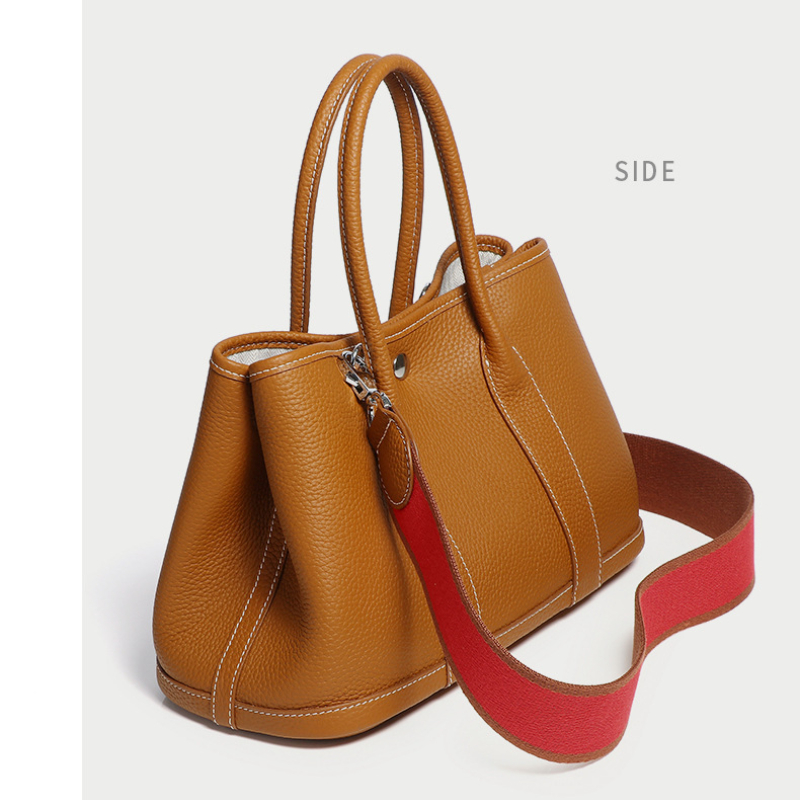 Women's Cowhide Tote Bags Luxury Designer Handbags Classic Fashion Crossbody Shoulder Bag Genuine Leather Colorblock Wide Straps