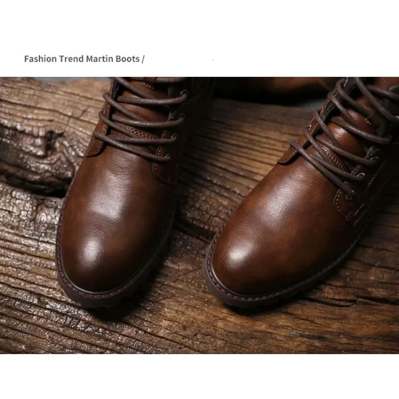 Genuine Leather Ankle Plus Size High Top Shoes Fashion Work Casual Desert Autumn Outdoor Mens Training Boots 241106