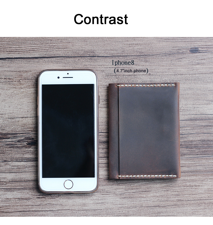 Handmade Vintage Genuine leather card holder men leather card wallet women card bag credit card ID holder business card case